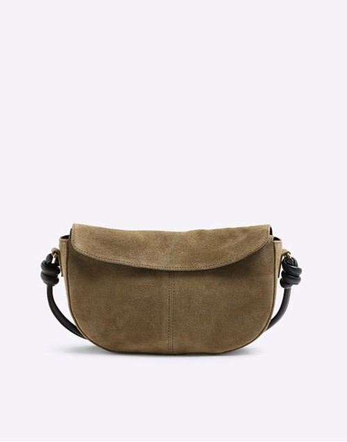 suede scoop bag in dark green