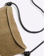 suede scoop bag in dark green