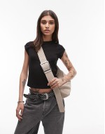 Charlie leather crossbody bag in camel - CAMEL