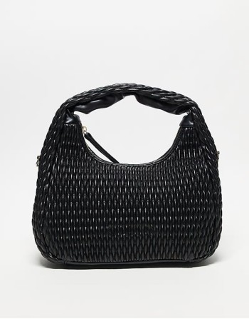 Valentino frequency textured grab bag with crossbody strap in black