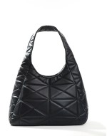 40% New quilted textured shoulder tote bag in black