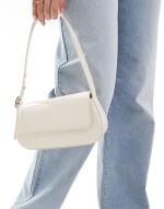 shoulder bag with adjustable strap in ecru