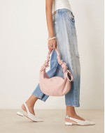 ruched 2in1 sling bag in pink
