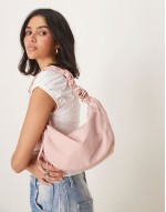 ruched 2in1 sling bag in pink