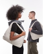 Nico large nylon shoulder bag in sand