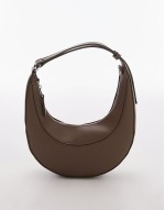 rounded shoulder bag in brown