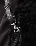 faux fur bag in black