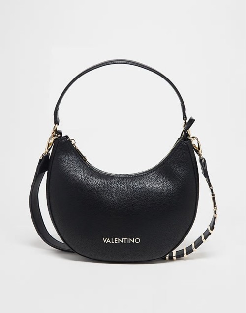 Valentino alexia saddle shoulder bag in black