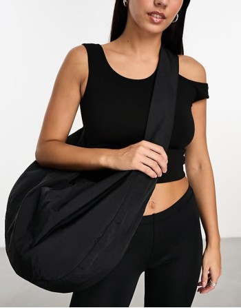 Unisex Samir slouchy shoulder bag in black
