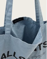 Underground unisex shopper tote bag in stonewash blue