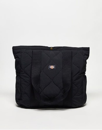 thorsby quilted tote bag in black