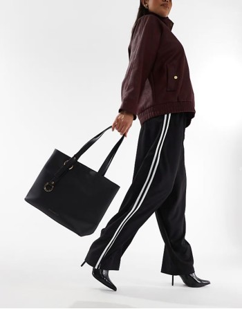 grain tote shopper bag in black