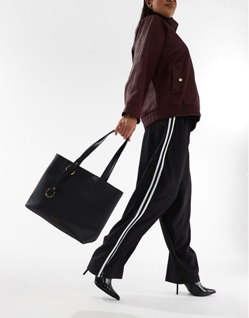 grain tote shopper bag in black