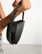 The Alessia jewel clutch bag in black