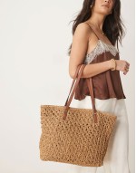 large beach straw tote bag in beige