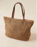 large beach straw tote bag in beige