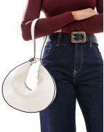 interchangeable shoulder and clutch scoop cookie bag in white