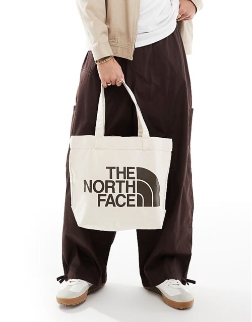 Half Dome large logo tote bag in off white